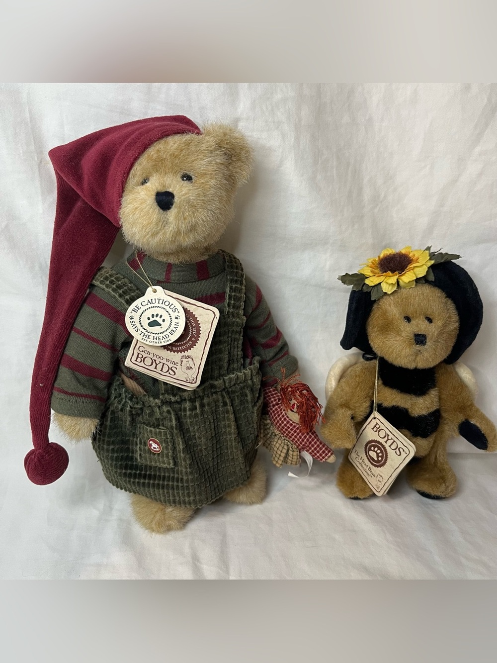 Lot of 2 Vintage Boyds Bears Plush Mindy P Elfbeary & Bumble B Buzzoff NWT